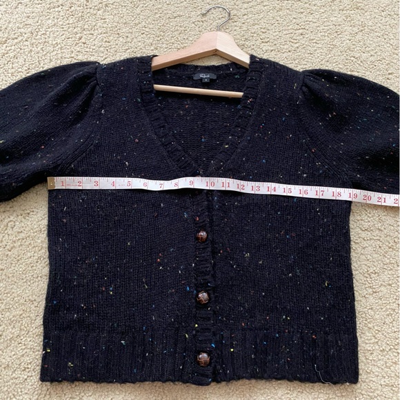 Rails Isla Confetti Wool Blend Sweater Knit Cardigan Puff Sleeve Size Small S - Picture 6 of 10